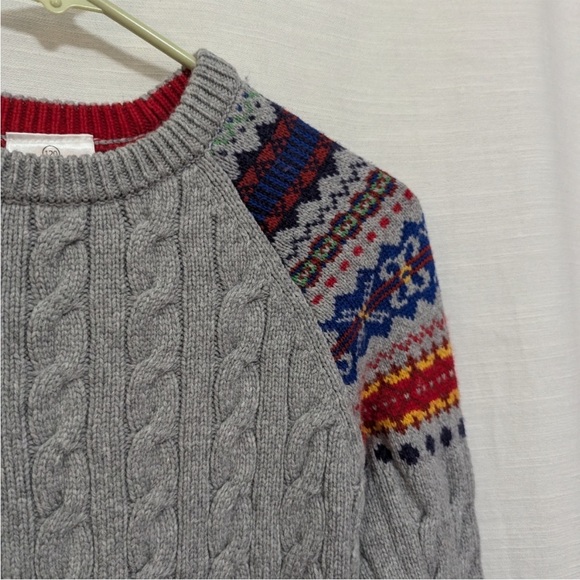 Hanna Andersson boys grey primary fair isle sweater size 6-7 - Picture 2 of 5